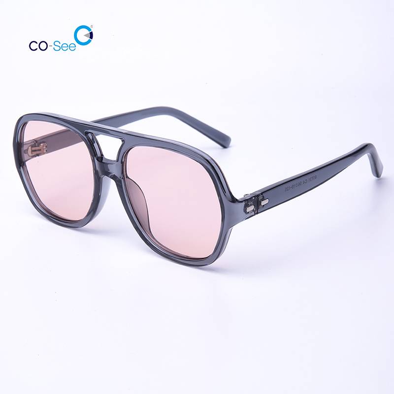 Hot sale Clip On Sunglasses Magnetic - Newest Fashionable Large PC Frame Pilot Nose Bridge Hollow-out Sunglasses – Co-See