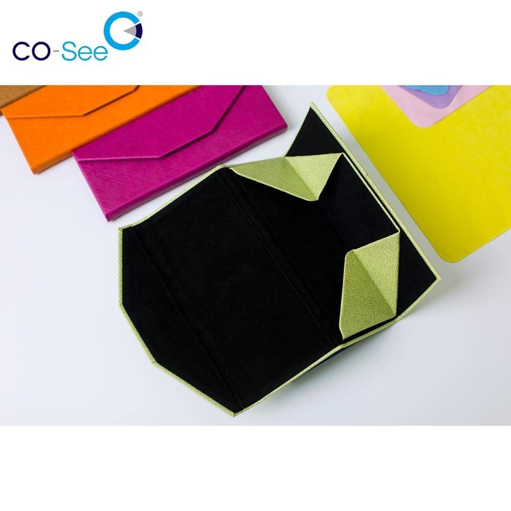 Excellent quality Packaging Glasses Case - Wholesale fashion designer OEM custom LOGO leather triangle folding sunglass case – Co-See