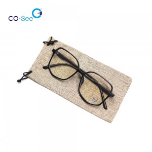 Unisex Portable Hard Shell Eyeglasses Case Protective Clamshell Linen Glasses Case