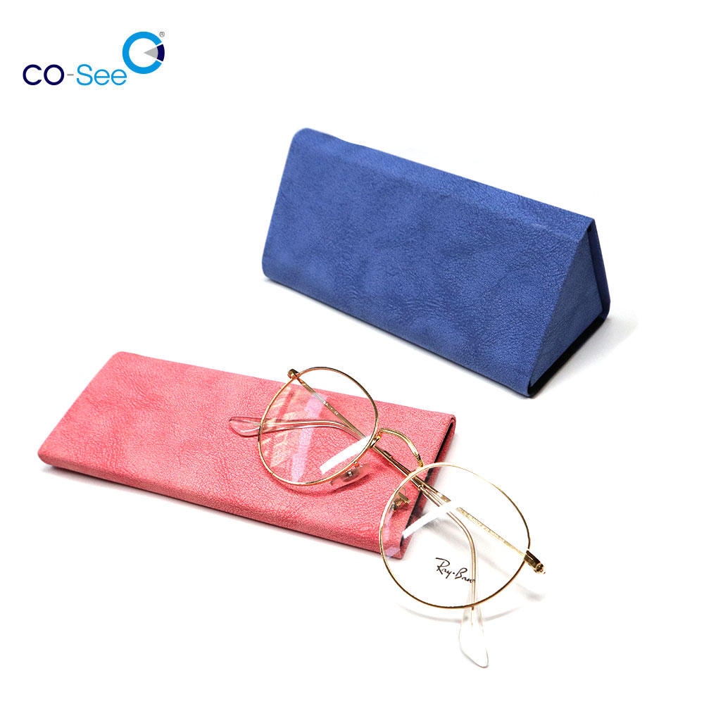 China wholesale Sunglass Case - Personalized Luxury Triangle Folding Eyeglass Case Sunglasses Foldable Case Custom Logo – Co-See