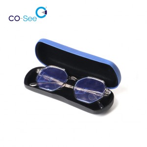 New Unisex Clam Shell Hard Eye Glasses Case Leather Spectacle Protector Box
