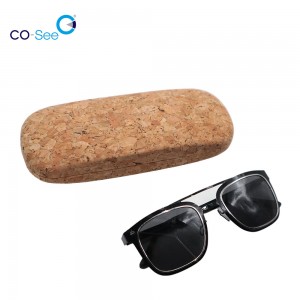New Style Cork Wood Carrying Eye Glasses Case Hard Iron Sunglasses Box