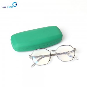 Wholesale Cheap Iron Glasses Case PU Leather Custom Metal Eyewear Case