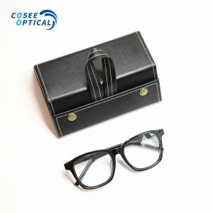 PU Leather Foldable 3 Slots Glasses Display Case Eyeglass Holder Storage Travel Box for 3 Pairs