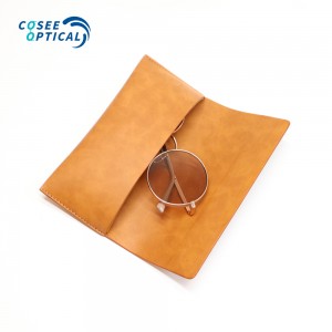 Leather Portable Glasses Sunglasses Case Custom Logo Handmade Sunglasses Pouch Soft Eyeglasses Bag