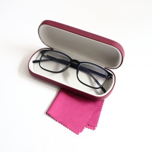 Customized Logo Hard Shell Eyeglass Case Microfiber Cleaning Cloth Set for Reading Glasses Prescription Eyewear