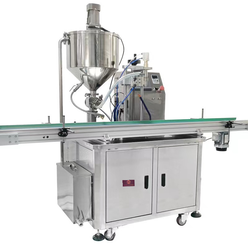 Factory source Paste Filling Machine - Auto hot sauce bottle filling machine with mixing hopper – Smart ZhiTong