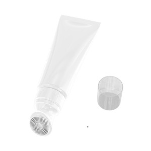 100ml Plastic Cosmetic Face Wash Tube With Silicone Brush Tube