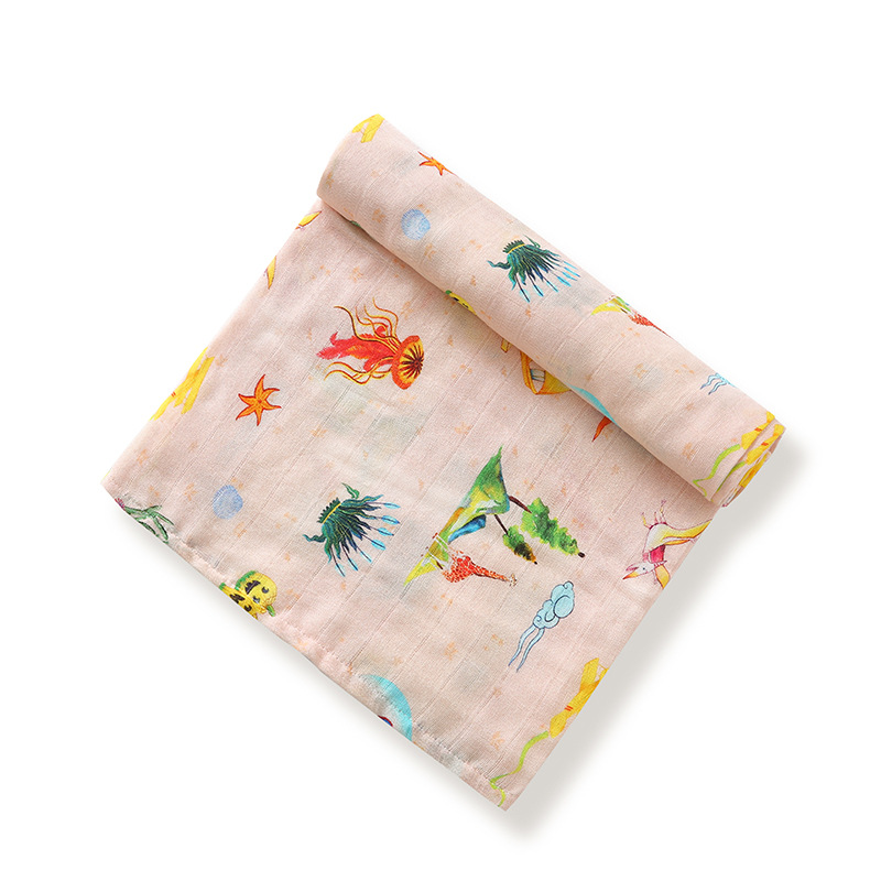 Best Price on Baby Boy Fabric - Soft bamboo cotton muslin swaddle blanket – Taihong