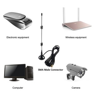 Magnetic Mount 2.4GHz 5dBi WiFi Booster Antenna Magnet WiFi Antenna SMA Male Connector Para sa WiFi Security Camera WiFi Router