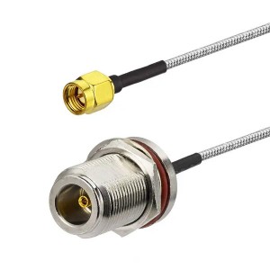 RG405 RG402 RG086 نيم-سخت ڪيبل اسيمبليءَ سان N Female Jack Bulkhead O-ring To SMA Male Pigtail Cable