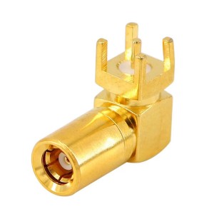 RF Coaxial Connector SMB Female Jack Right Angle Solder PCB Mount Connector