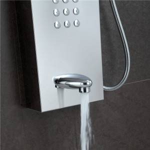 Polished shower panel Four function wall mounted