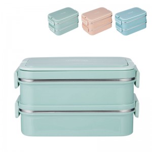 Promotional 304 stainless steel double layer lunch box