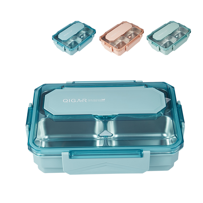 Multi compartments stainless steel portable lunch box