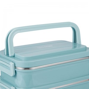 Double layer 304 stainless steel lunch box with handle