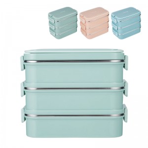 Promotional 304 stainless steel 3 layer lunch box