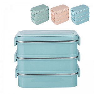 Promotional 304 stainless steel 3 layer lunch box
