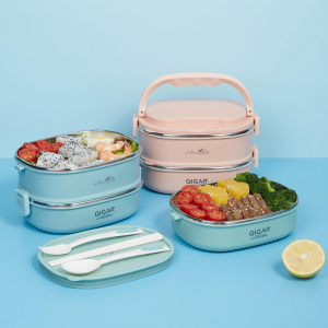 Double Layer Portable 304 Stainless Steel Lunch Box For Food