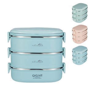 Three Layer Fashion Stainless Steel Portable Lunch Box