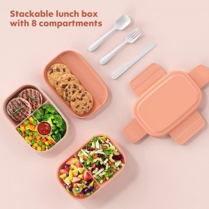 Multi Compartments Double Layer Salad Lunch Box With