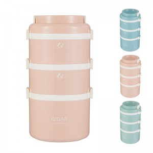 Promotional 3 layer plastic stackable lunch box
