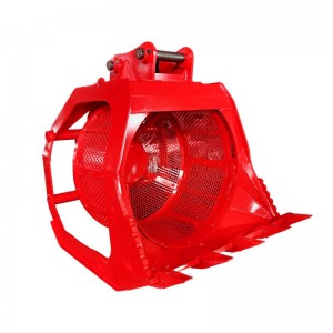 360° Rotary Screening Bucket  for the Selection of Natural Materials