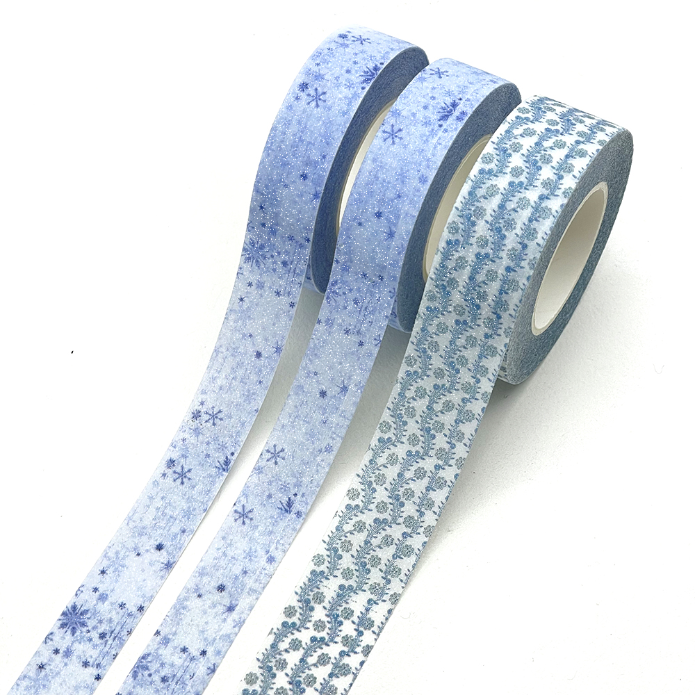 Custom print Glitter washi tape with full color print Korea style
