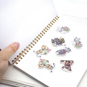 Customized coil or staple or Maroon Floral Reusable 50 Pages Storage System Sticker Book