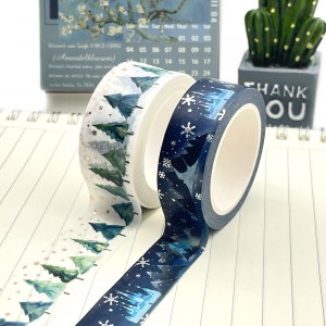 High Quality Free Sample Custom Design Gift Wrapping Gold Foil Washi Tape