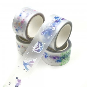 Custom Printing PET/transparent kiss cut tape with matte coating sticker roll