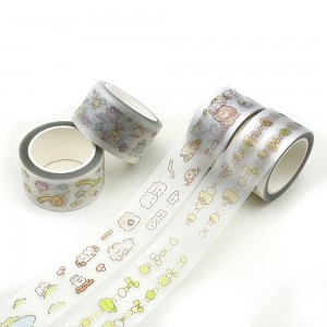 Custom Printing Washi Tape Stickers Roll With Kiss Cut Washi Pet Tape