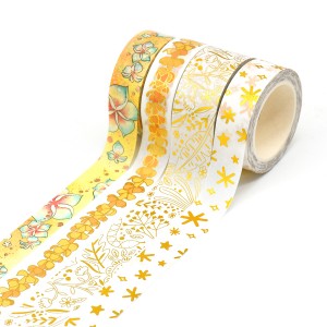 Hot sale Custom Wholesale Make Printed Cute Kawaii Rose Gold Foil Washi Masking Paper Tape