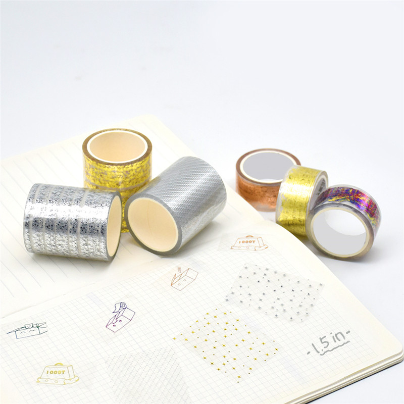 Glitter Washi Tape - Gold/Silver Print