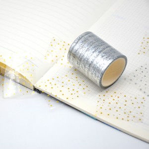 Bronze Foil Box Package Bow Brown Grid Washi Tape