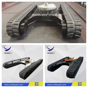 15 تن قاب سفارشی قطعات بیل مکانیکی مسیر لاستیکی زیر شاسی خزنده با بلبرینگ چرخان از چین