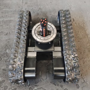 Προσαρμοσμένα εξαρτήματα ρομπότ μίνι ερπυστριοφόρου ελαστικό υπόστρωμα τροχιάς με περιστροφικό στήριγμα ρουλεμάν για εκσκαφέα