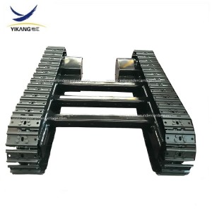 Yijiang maatskappy pasgemaakte kruip rubber/staal spoor onderstel met dwarsbalk vir boor tuig robot