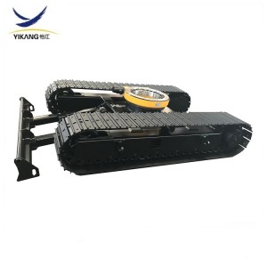3.5 tons custom bulldozer undercarriage steel track chassis with slewing bearing and dozer blade
