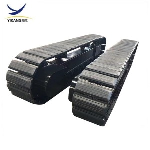 Mobile crusher parts steel tracked undercarriage with rubber pads for crawler drilling rig