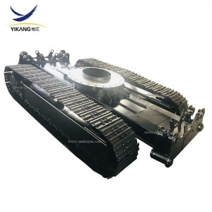 0.5-5 tons steel track undercarriage with slewing bearing for crawler crusher and demolition robot chassis