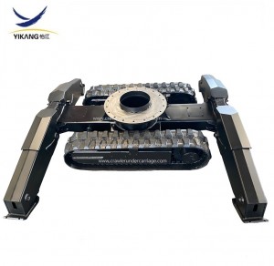 Custom rubber track undercarriage with 4 legs for mining crushing and dismantling robot