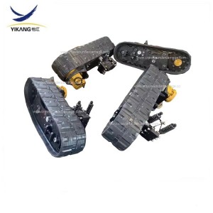 Cutom crawler undercarriage rubber track chassis foar all-terrain fjouwer-drive brânwacht robot