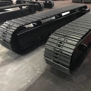 Train de roulement à chenilles en acier personnalisé pour transporter un concasseur mobile de 20 à 150 tonnes