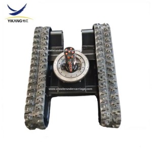 Specialanpassade minibandrobotdelar gummibandsunderrede med svänglager roterande stöd för grävmaskin
