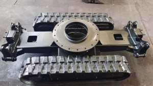 Custom mini crawler robot parts rubber track undercarriage with slewing bearing rotary support for excavator digger