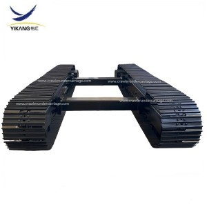 Steel track undercarriage for crawler machinery drilling rig crusher