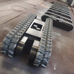 ક્રેન સ્પાઈડર લિફ્ટ રોબોટ માટે 30-40mm રિટ્રેક્ટેબલ ફ્રેમ સાથે 5.5 ટન રબર ટ્રેક અન્ડરકેરેજ