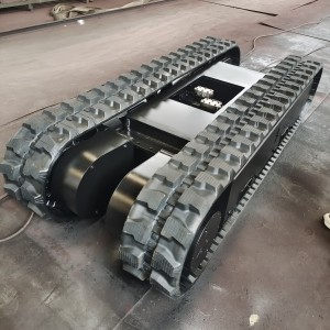 Fabrikktilpasset gummibelteunderstell med uttrekkbar ramme for mini-crawler-edderkoppløftkran fra Kina