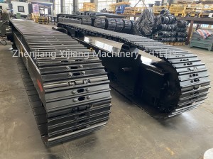 Undercarriage track baja berkualitas tinggi dengan motor hidrolik untuk rig pengeboran mobile crusher pabrikan Cina